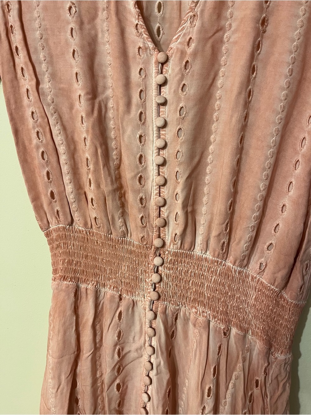 YFB Young Fabulous & Broke Costa Eyelet Tie Dye Pink High-Low Maxi Dress Medium - Picture 8 of 8